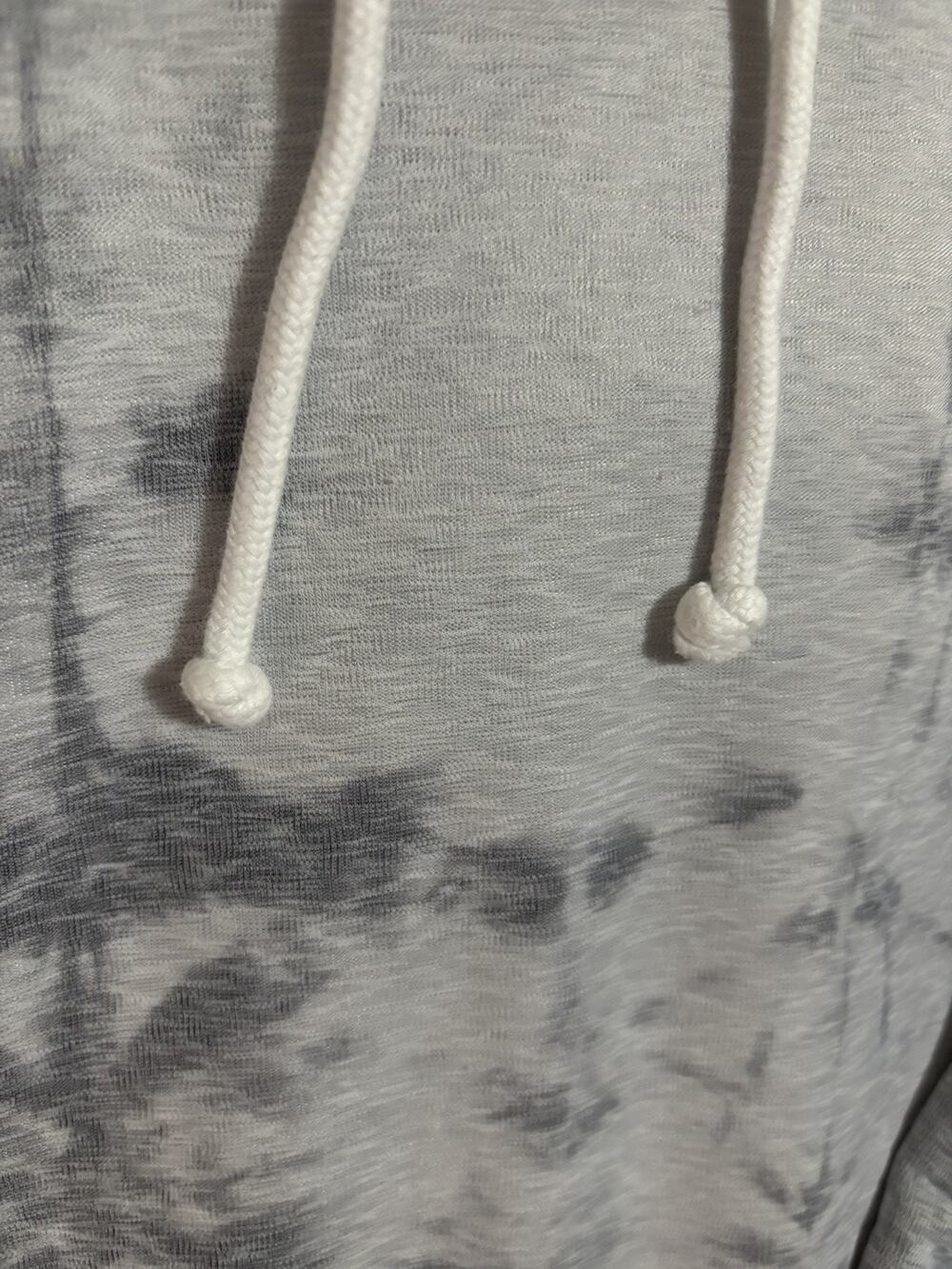 Nike Womens Dri-Fit 1X Gray White Tie-Dye Pullover Hoodie With Kangaroo Pocket